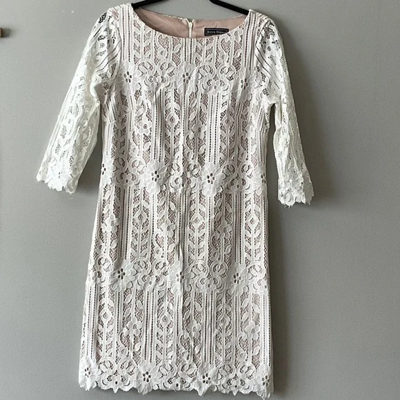 NWOT Jessica Howard Ivory Lace 3/4  Sleeve Dress size 10 - Picture 3 of 8